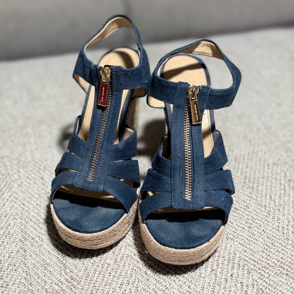 MICHAEL Michael Kors Navy Wedge Sandals